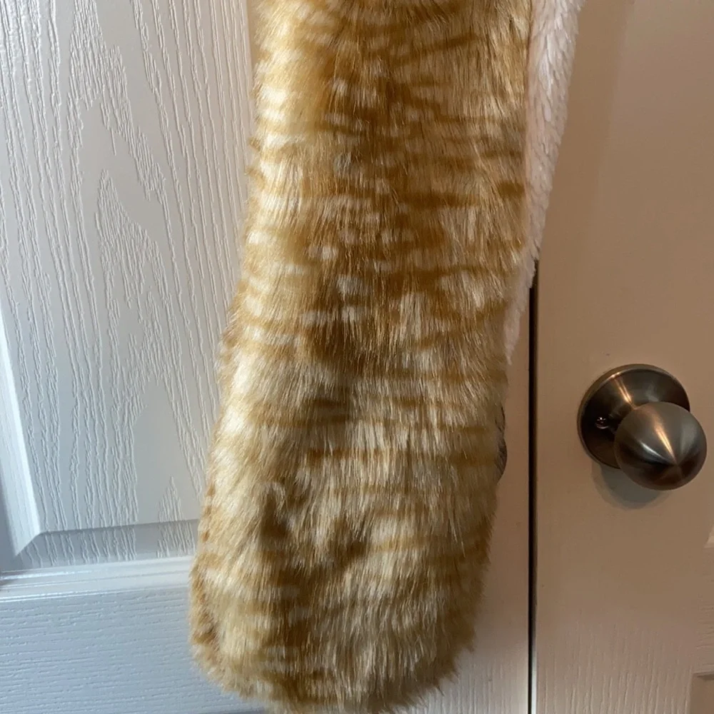 Claire’s Reindeer Faux Fur Beanie Scarf with hand Pockets